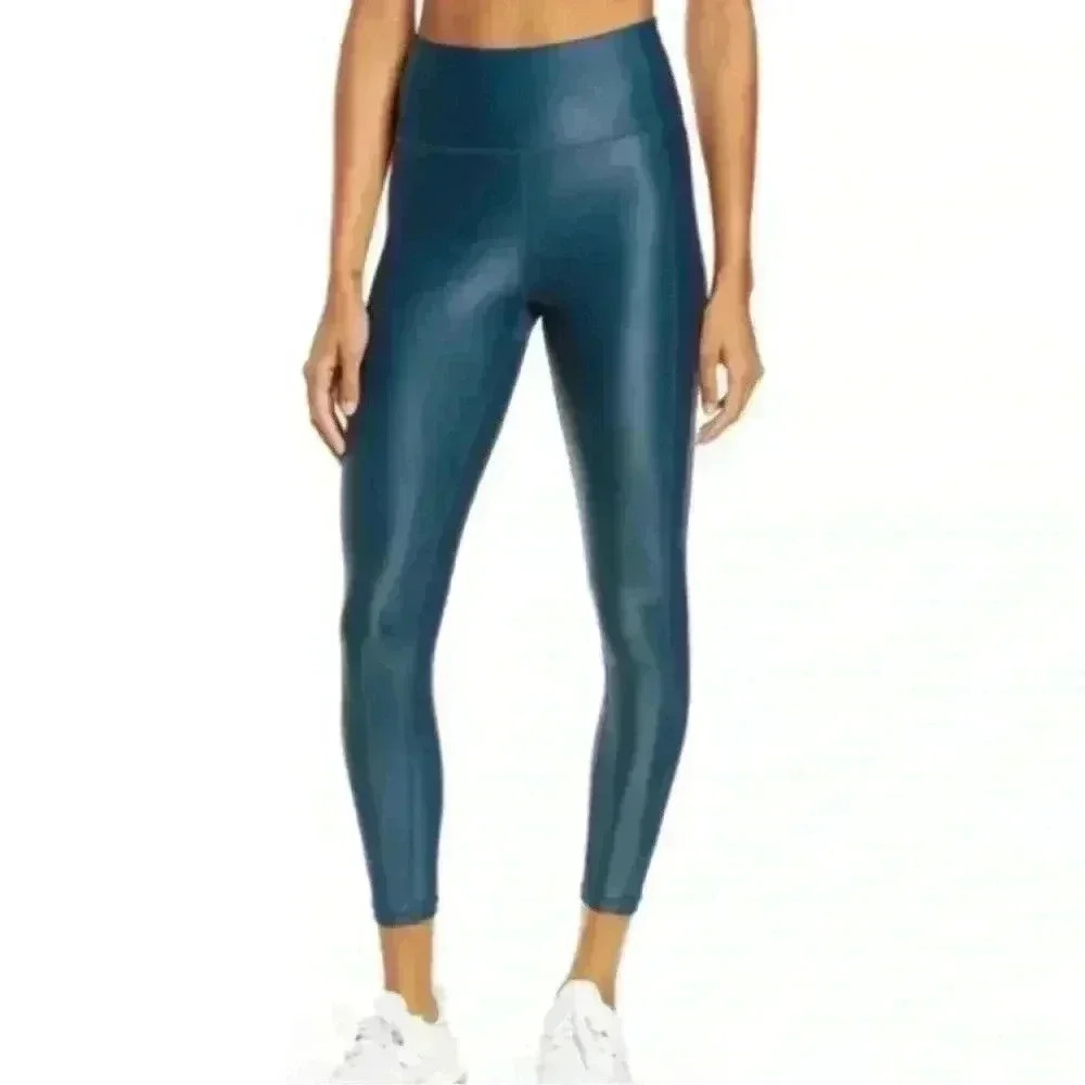 Sweaty Betty Full Length Blue Shimmer Leggings - Medium
